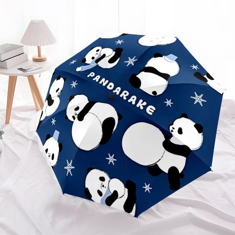 1pc Panda Snowflake Automatic Open/close, All-Season Portable Folding Umbrella, Travel, Everyday, Formal Events - Compact Luxury Parasol, Outdoor Acce