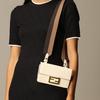 Fendi Сумка через плечо Мини Женская Багет Золотой Логотип Полоска Кожаная Белая 8BS039-AAIW-F171K