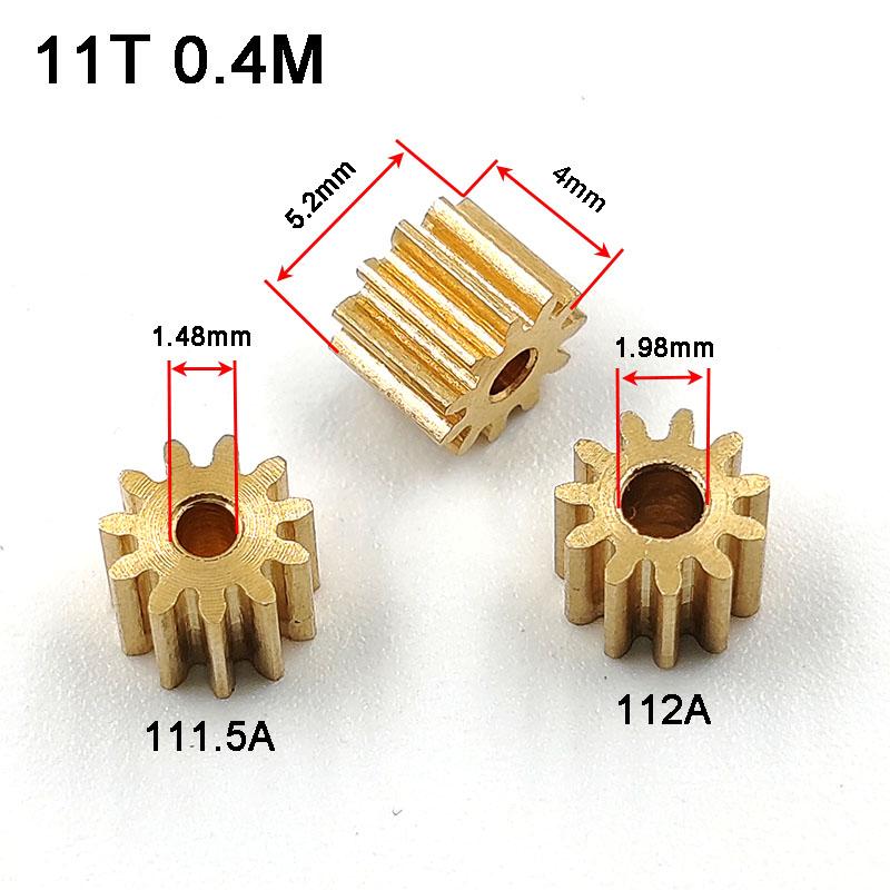 111.5A 112A 0.4M Pinion 11 Tooth Hole 1.48/1.98MM Small Gears DIY Modle Aircraft Parts 11T 1.5A 2A