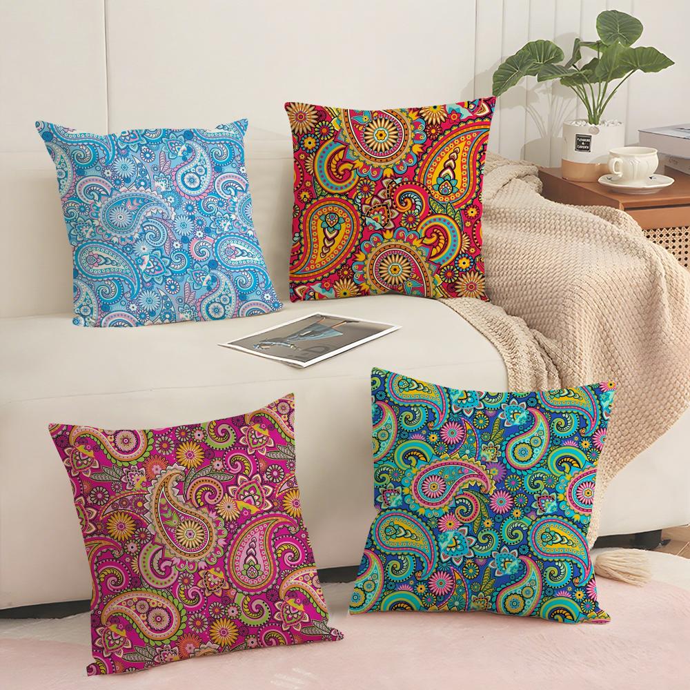 Дизайн с рисунком Paisleys S ART Наволочка Короткий плюш Двусторонняя печать Квадратные декоративные подушки для дивана Домашний декор