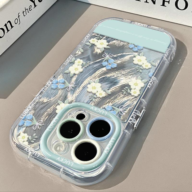 Букет Сломанных Цветов для Чехла для Мобильного Телефона IPhone15promax 14 Прозрачный для Apple 16pro Перьевой Кремовый Чехол 12