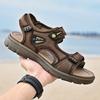 Мужские сандалии, пляжная обувь из натуральной кожи, новые летние спортивные повседневные дышащие нескользящие уличные мужские сандалии с мягкой подошвой