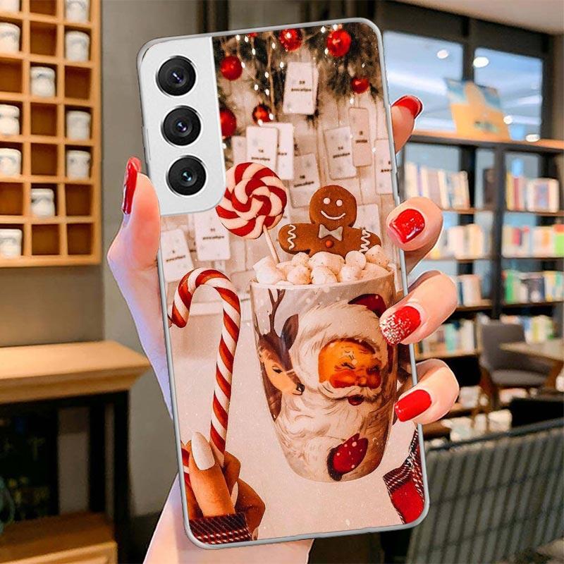 Зимний Кофе Рождественский Чехол Для Телефона Для Samsung Galaxy S26 S25 Edge S24 Ultra S23 S22 Plus S21 S20 FE Мягкий Чехол-Оболочка Gal