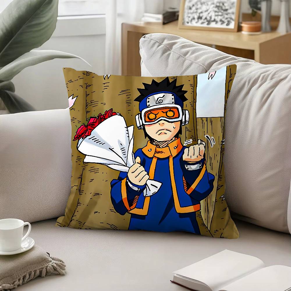 Cool OObito Uchiha Pillow Case Sofa And Living Room Decorative Cushion Covers Dustproof And Miteproof Invisible Zipper