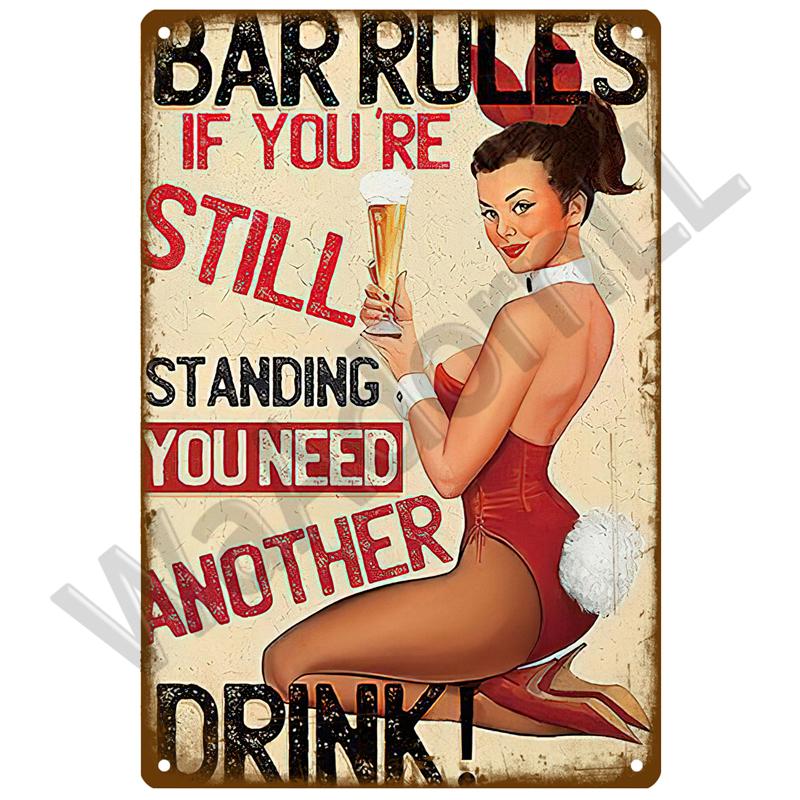 Cocktail Tin Sign Plaque Metal Sign Plate Vintage Posters Wall Art Decoration For Bar Pub Club Man Cave Iron Painting Home Decor