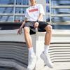 Футболки Li Ning Унисекс Белые С Круглым Вырезом Тонкие Прямого Покроя YTST053-1