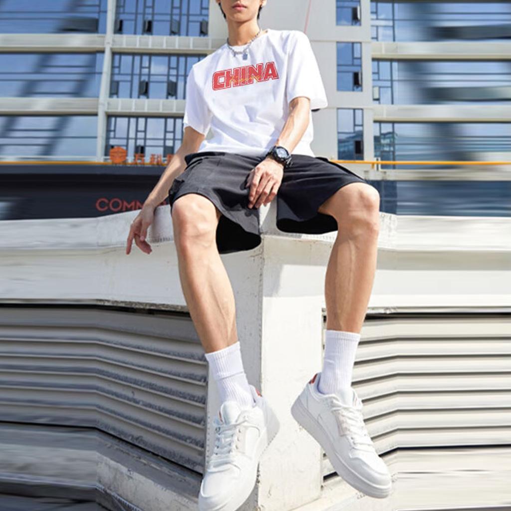 Футболки Li Ning Унисекс Белые С Круглым Вырезом Тонкие Прямого Покроя YTST053-1