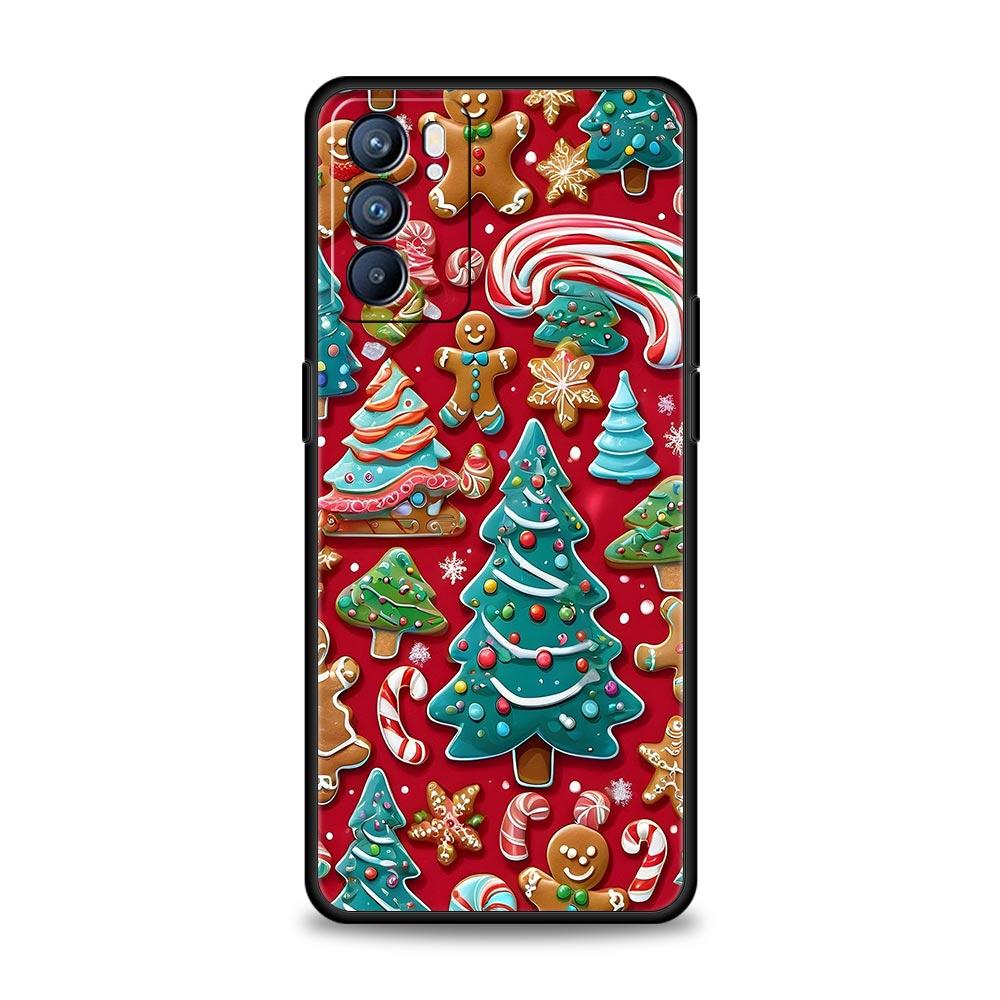 Чехол на телефон Новый год Рождество для Oppo Reno 13 12 11 10 7 F Find X5 X6 A98 A80 A79 A78 A57 A54 A31 A17 Pro 5G Мягкий ТПУ Чехол Сумка