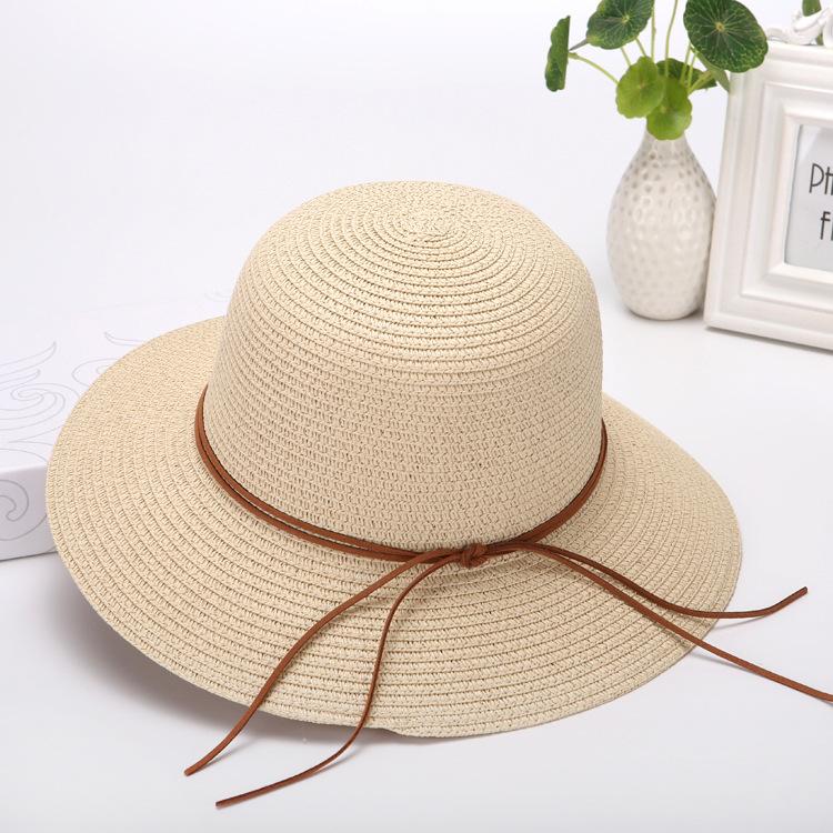 Women's straw hat, summer sun protection hat, foldable bucket hat, grass breathable basin hat, wide-brimmed hat
