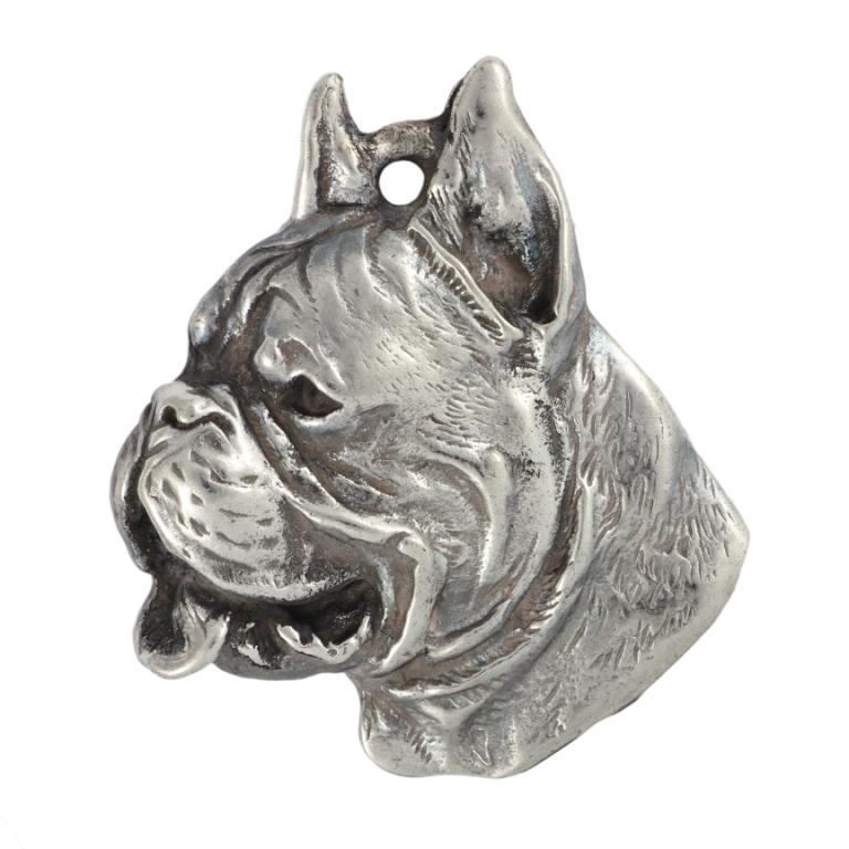 Boxer, German Boxer I - Dog necklace in gift box, silver-plated locket for dog fan, striking pendant by Art-Dog brand