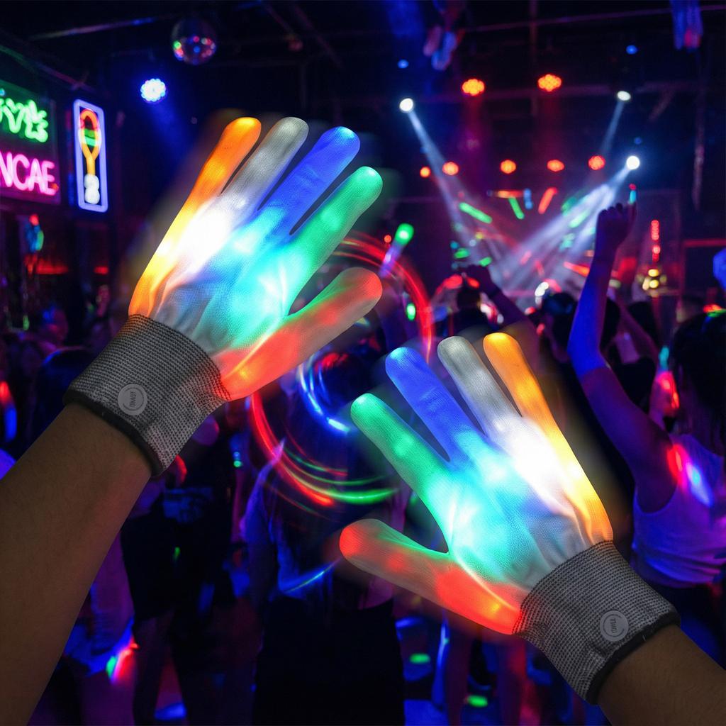 7 Цветов Световое Шоу Светодиодные Перчатки Светодиодные Цветные Мигающие Перчатки с Подсветкой Пальцев Подарки для Детей Подростков Рождество Хэллоуин Вечеринка Сувенир