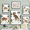 Dinosaur Tyrannosaurus Rex Triceratops Tree Cartoon Wall Art Canvas Painting Posters And Prints Wall Pictures Kids Room