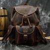 Retro Men's Backpack Crazy Horse Leather Casual Backpack Large Capacity Genuine Leather Student Backpack Exclusive