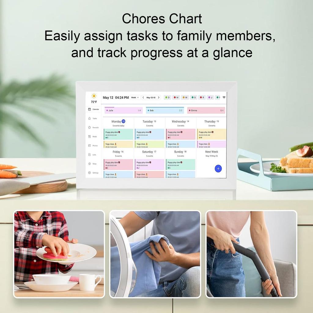 1080P Умный цифровой календарь с сенсорным экраном 15,6 дюймов WiFi Интерактивный дисплей Цифровая фоторамка Календарь-планировщик для семьи