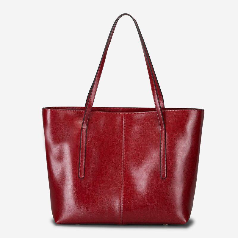 Large Bag Women's Shoulder Bag Commuter Tote Bag Cowhide Portable Large-capacity Women's Bag
