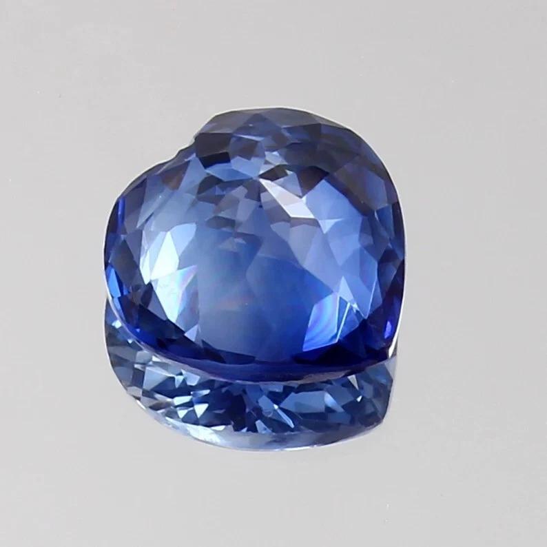 Natural Blue Sapphire Loose Gemstone Sri Lankan 12.5 Heart Shape September Birthday Birthstone