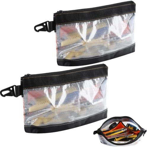 Compact, Waterproof Tool Bag with Clear Window, Portable Gadget Pouch with Durable Metal Hooks, Perfect for Carrying Tools, Stationery, Cables, and Ot