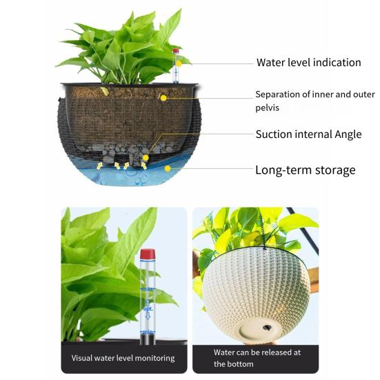 Самополивающиеся подвесные кашпо для помещений и улицы, утолщенная подвесная корзина, цветочный горшок с водой