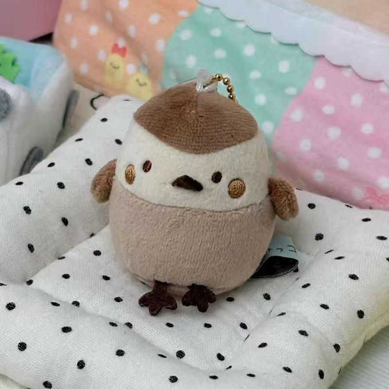 Cute Fried Shrimp Plush Toy Keychain Mini Cartoon Doll Backpack Pendant Bag Charm Decor
