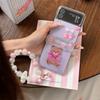 For Samsung Galaxy Z Flip 3 4 5 6 Case Z Flip5 ZFlip5 Cartoon Bow Bear Bracelet Transparent Shockproof Back Cover