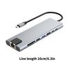 8-в-1 USB-C док-станция, многопортовый адаптер, несколько портов HDTV, USB 3.0, USB 2.0, PD100W, RJ45, док-станция для ноутбука