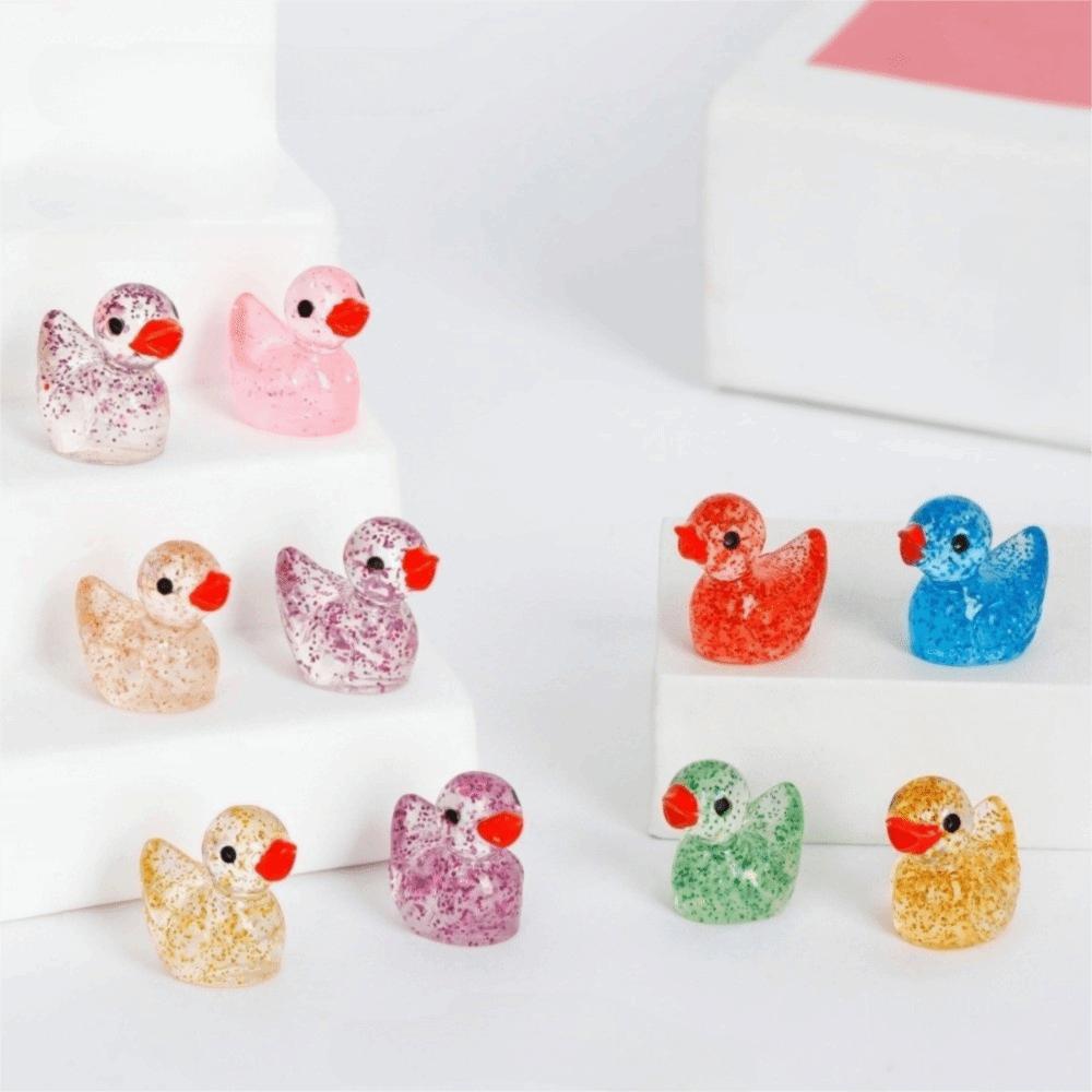 Glittering Resin Duck Figure Toy Mini Small Mini Tiny Ducks Miniature Duck Ornament  Landscape