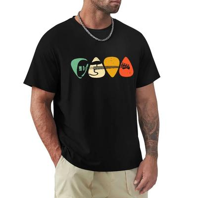 Подарок для бас-гитариста Основной Аниме Дизайн одежды Медиаторы Подарок на День святого Валентина для вашей любви Хлопковая мужская футболка#Цвет