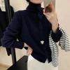 Women's High Neck Cashmere Cardigan - Autumn/Winter Korean Style, Solid Color, Warm & Versatile Wool Sweater