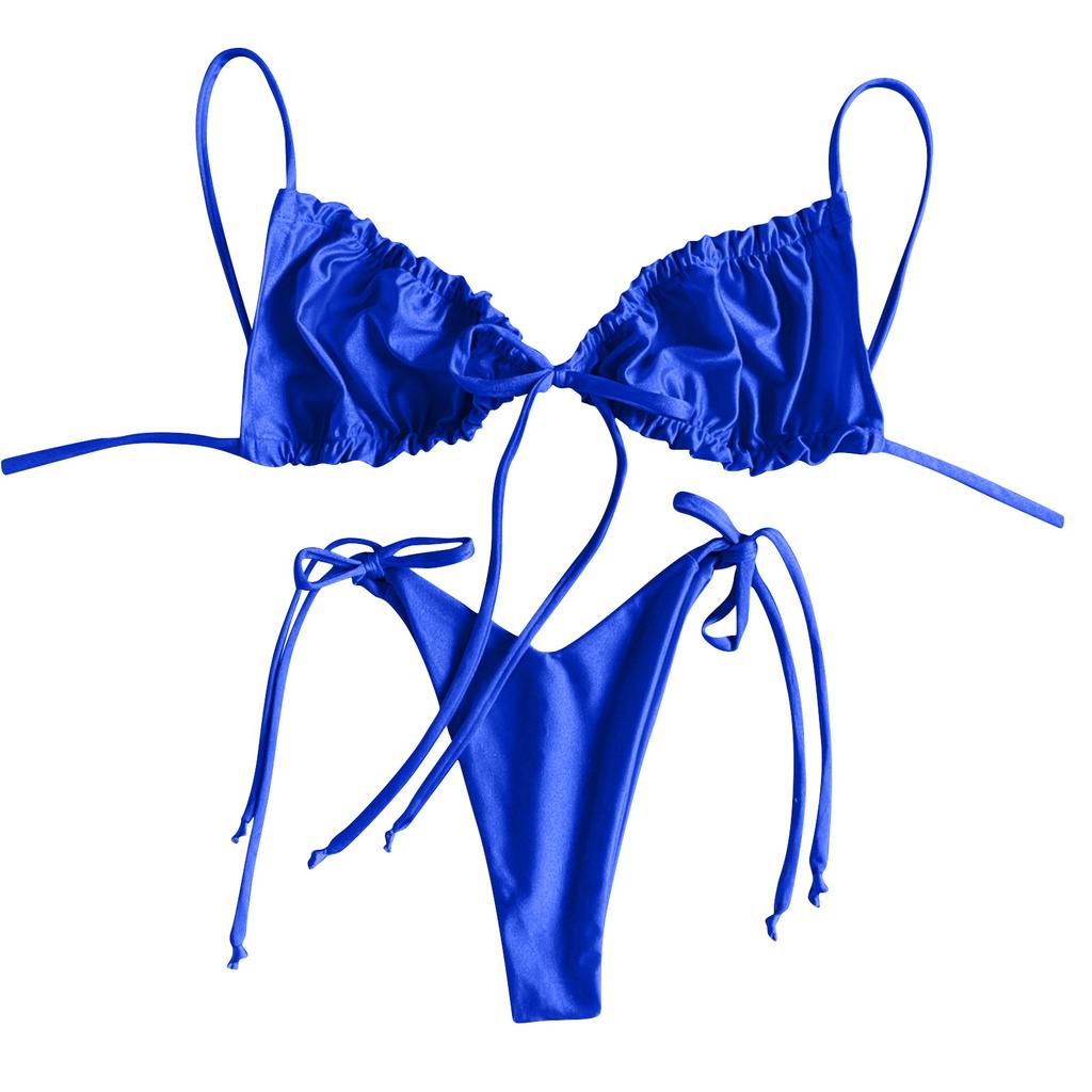 Women's Swimwear Solid Colour Bikini Strappy Swimsuit Split Swimsuit Set