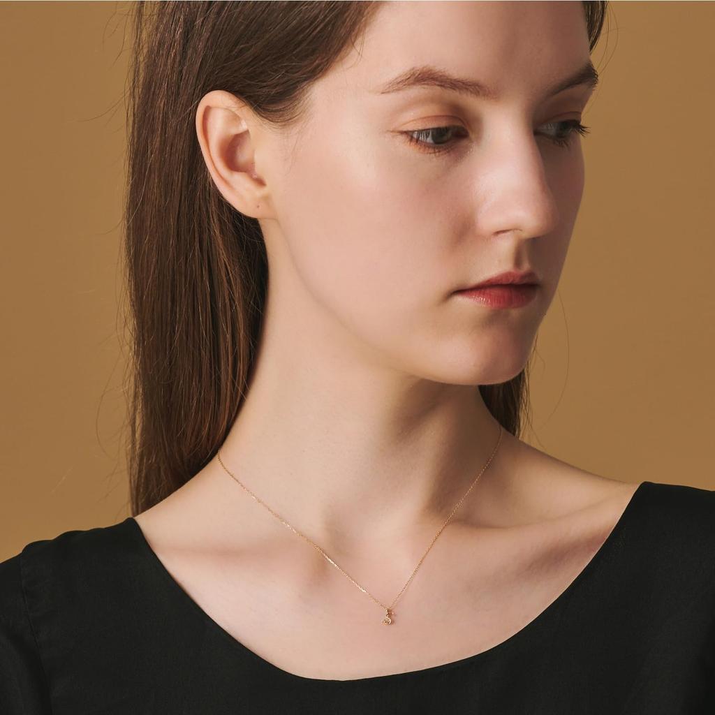 Initial diamond necklace [Agate] <WEB limited> S/K10