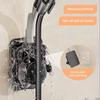 360°Adjustable Shower Head Holder With Hooks Self-Adhesive Showerhead Bracket Wall Mounted Handheld Sprayer Support