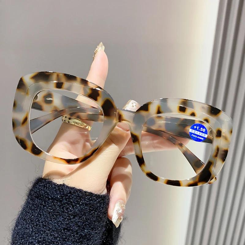 Новые очки для чтения с большой оправой, высокой четкости и защитой от синего света, удобные и универсальные очки для чтения как для мужчин, так и для женщин