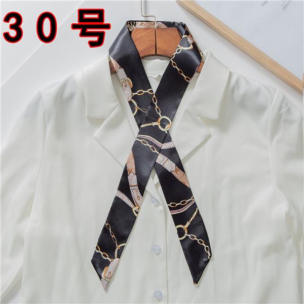 Luxury Brand Bag Scarf Foulard Femme Hijab Scarf Women Hair Silk Scarf Handle Bag Ribbons Long Skinny Scarves