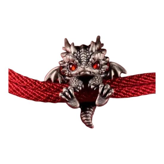 Браслет с драконом, витая веревка, ретро-китайский стиль, полированный сплав, легкий хип-хоп аксессуар на запястье, браслет унисекс, ювелирные изделия