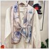 Silk Mulberry Silk Silk Scarf Plain And Elegant Water Ink Bamboo Silk Scarf Women'S Double Crepe Scarf Shawl