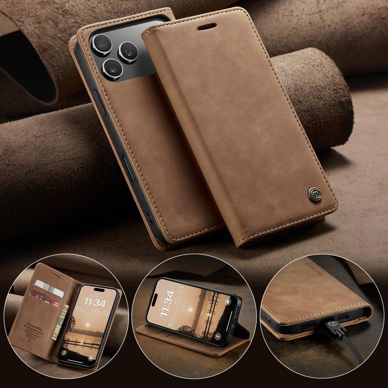CaseMe Ретро Магнитный Флип Чехол из ПУ Кожи для iPhone 17 Air 17 Pro 16 15 14 13 12 11 XS XR 8 7 6S 5 SE Кошелек Чехол для Телефона Coque