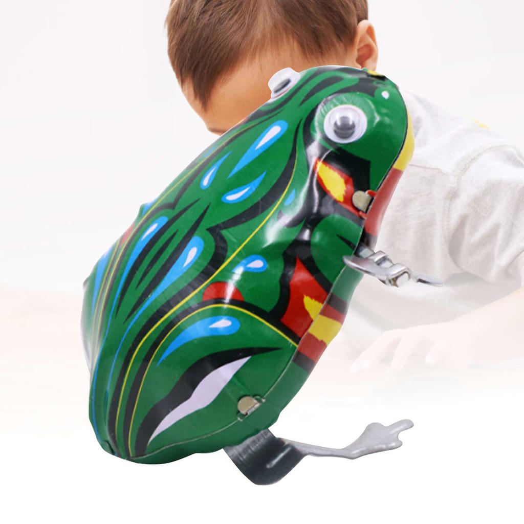 Игрушка-лягушка заводная ретро портативная зеленая жестяная прыгающая лягушка заводная игрушка