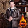 Middle Aged and Elderly Men's Fur Integrated Leather Jacket