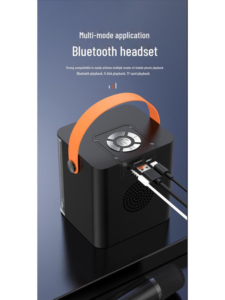 Bluetooth-динамик с высококачественным звуком, портативным микрофоном и светодиодной подсветкой для танцевальных вечеринок