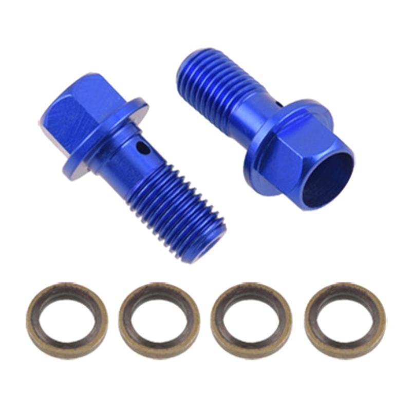 2Pcs M10x1.25mm Brake Cylinder Oil Hose Screw Banjo Motorcycles Universal Tube Tubing Screws Bolts