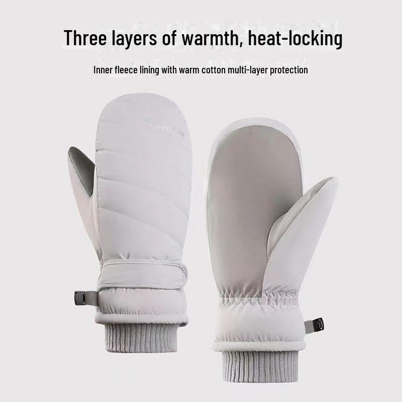 Зимние Нескользящие Утепленные Лыжные и Велосипедные Перчатки с Бархатной Подкладкой