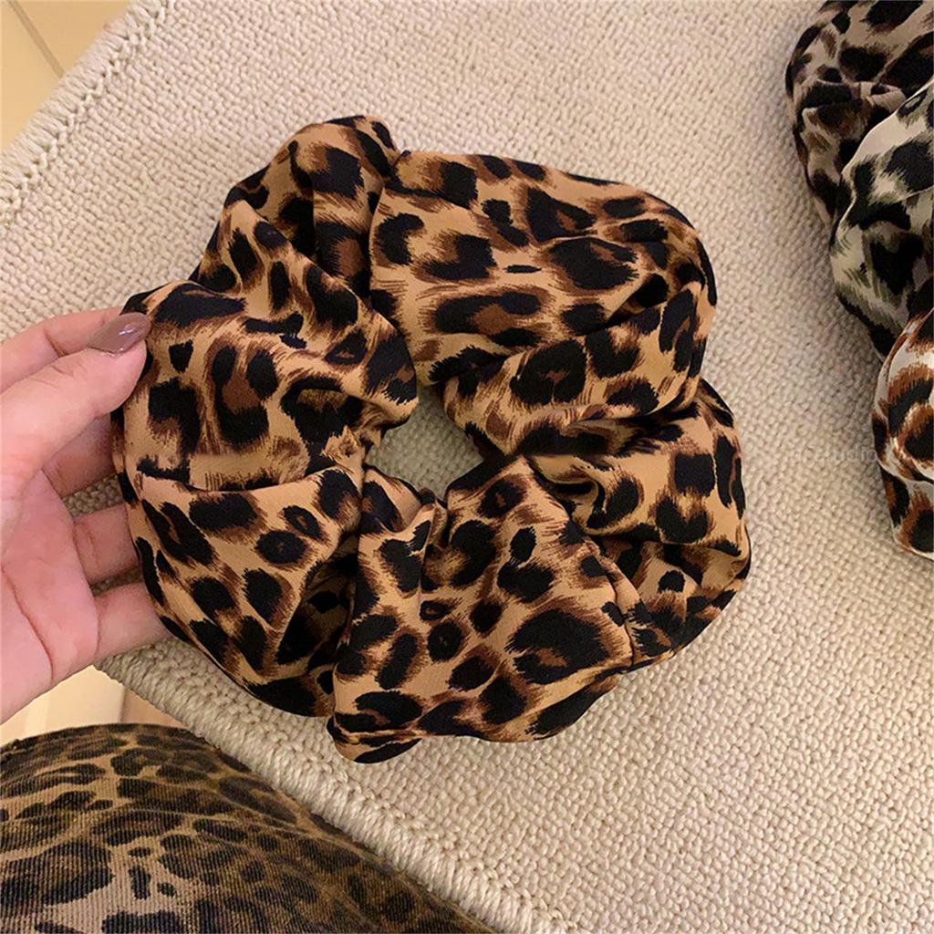 Stylish Scrunchies Leopard Print Hair Ties Comfortable Elastic Bands Styling Hair Accessories for Women and Girls