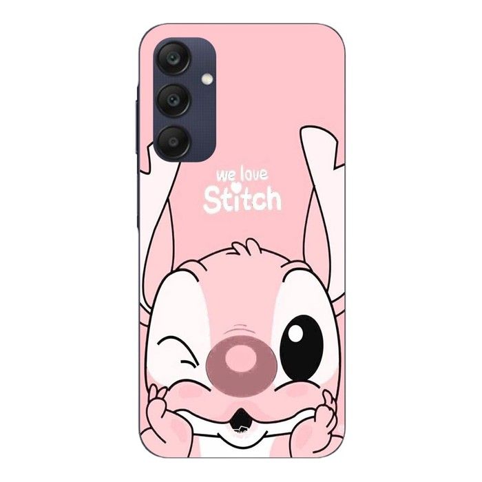 Coque Pour Samsung galaxy A25 Stitch Angel mignon fond rose Maniacase