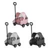 4 Wheels Pet Stroller for Small Dogs Cats Folding Shopping Cart with Canopy for Travelling Shopping Walking Playing