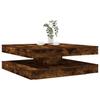 360 Degree Swivel Coffee Table, Smoked Oak, 90x90x34.5 Cm