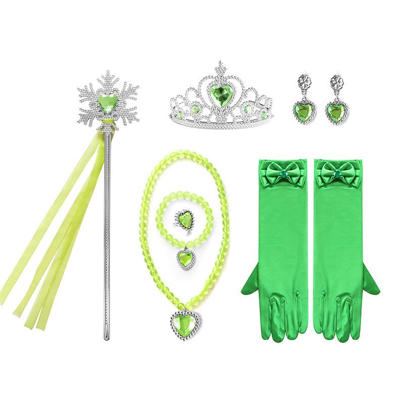 Princess Costume for Girls Green Dress Up with Accessories for Toddler Cosplay Christmas Birthday Party