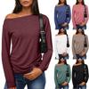 Women's Fashionable Versatile Loose-fitting Off-the-shoulder Solid Color Top