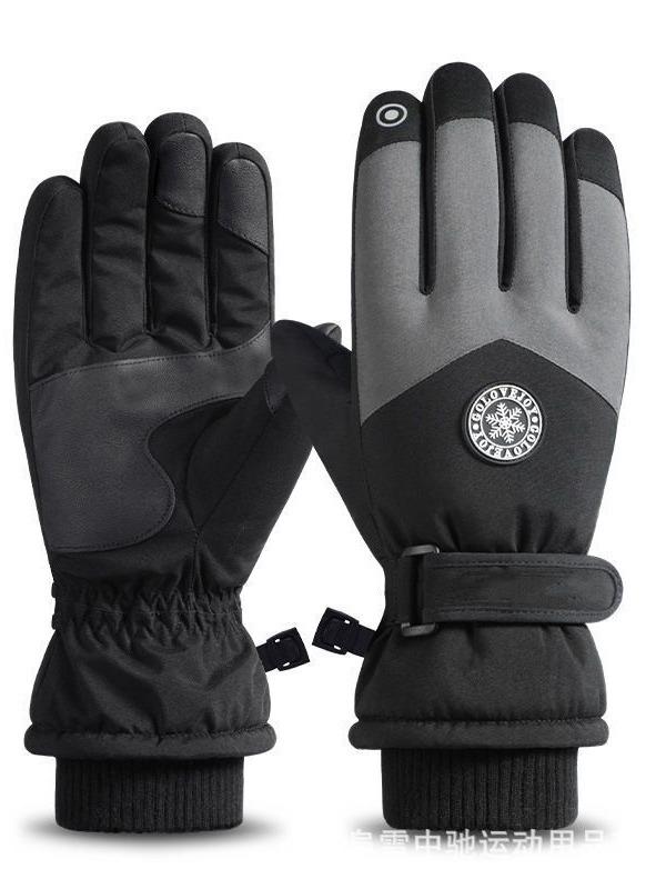 Унисекс водонепроницаемые флисовые перчатки для лыж с сенсорным экраном