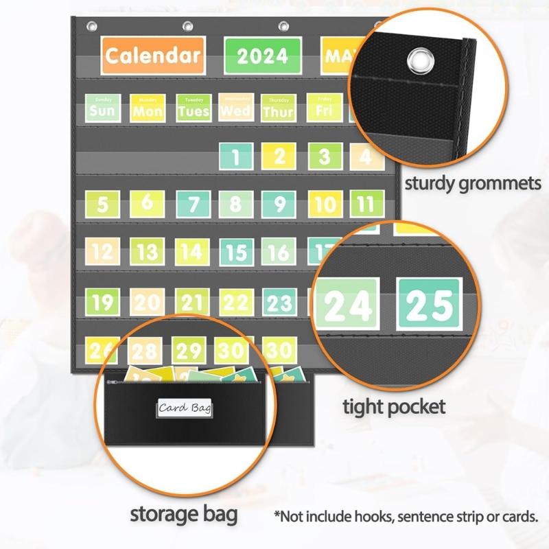 Подвесной карманный органайзер с несколькими прозрачными держателями для документов, обучающая развивающая игрушка, инструмент для обучения специальному образованию
