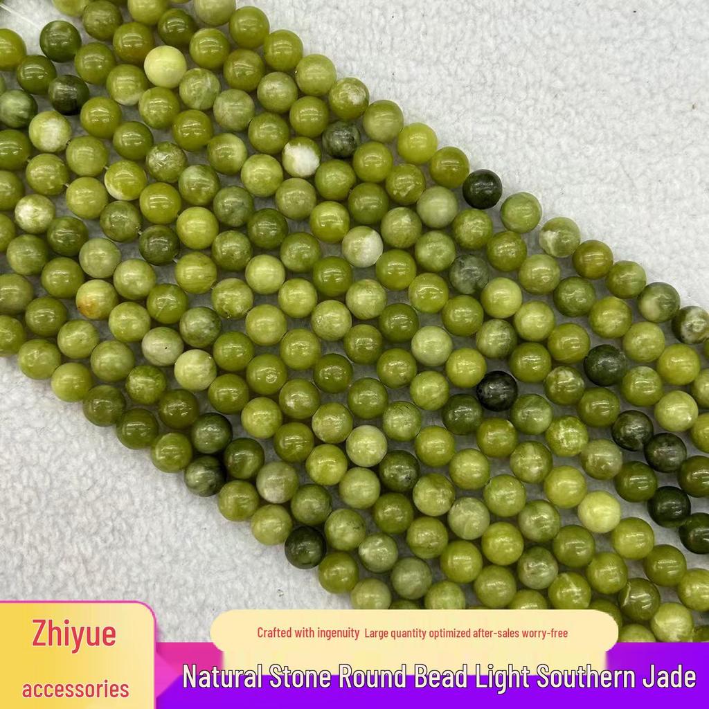 Натуральный Южный Нефрит Круглые Бусины для DIY Ювелирных Изделий – Аксессуары для Ожерелья и Браслета